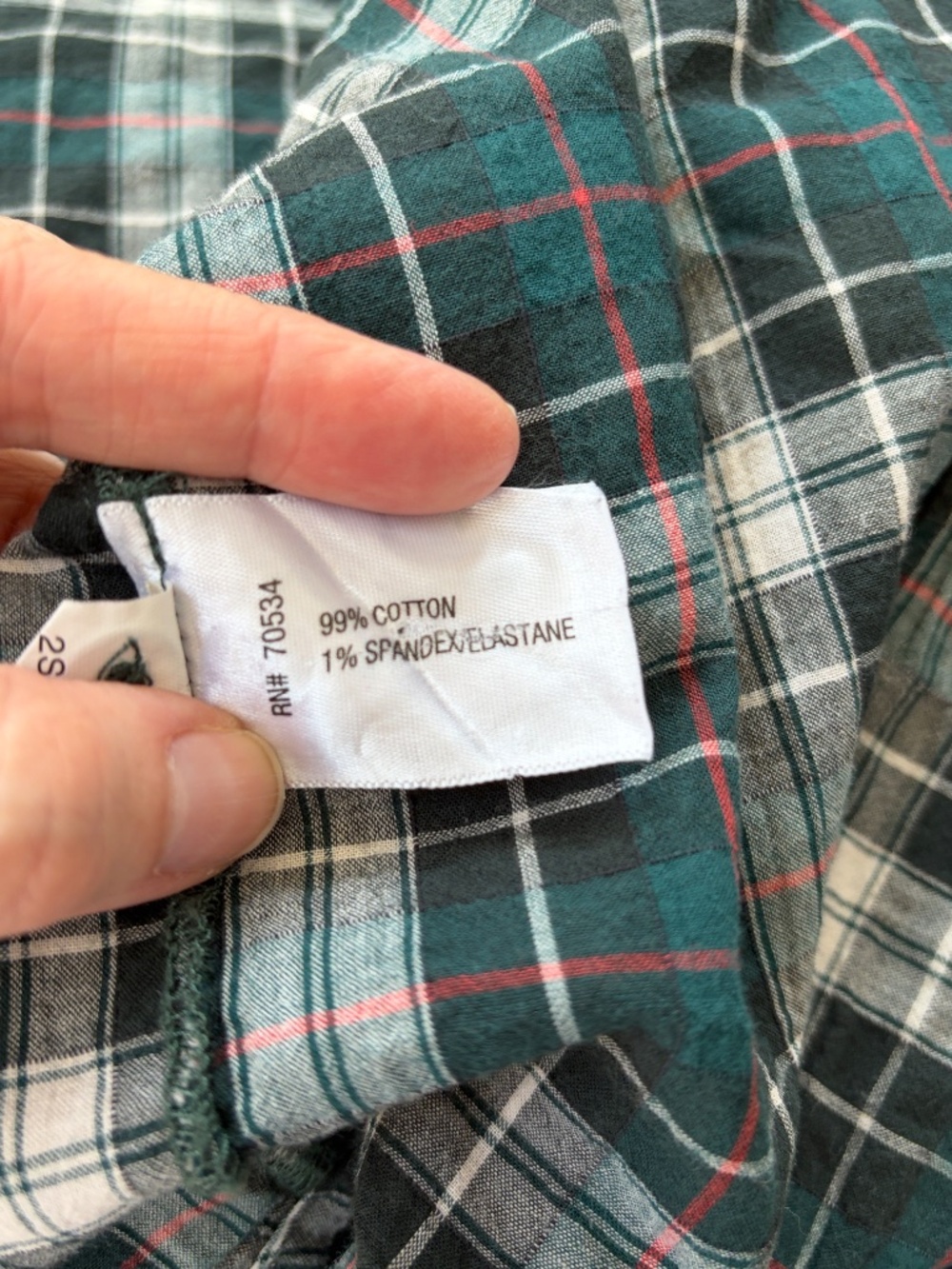 Orvis Lightweight Button-Up Shirt – 100% Cotton – Green Red Check – Size Large - Picture 6 of 6